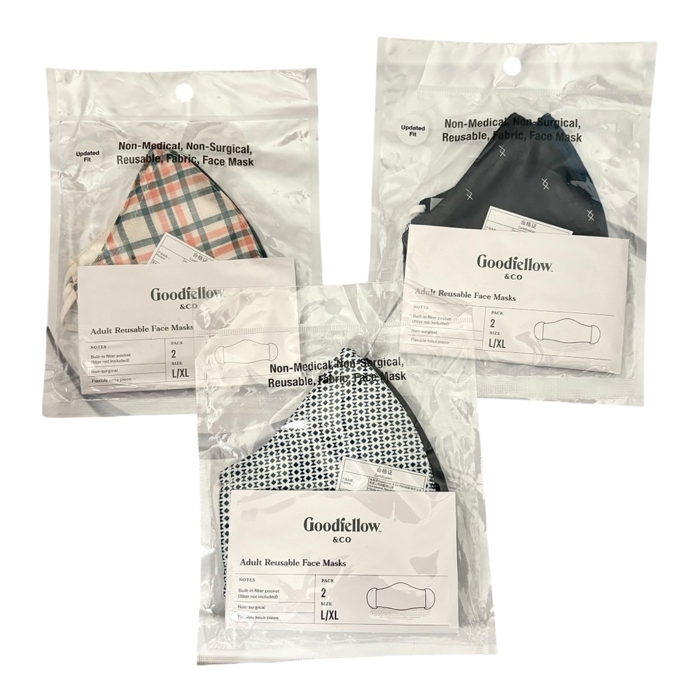 Goodfellow & Co. NWT L/XL 6 adult reusable face masks